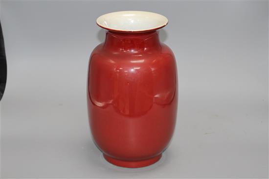 A Chinese sang de boeuf vase, early 20th century, H. 27cm